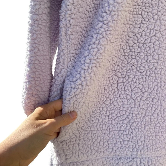 Aerie Dream Sherpa Quarter Zip Sweatshirt Pullover Purple XS - Picture 6 of 12